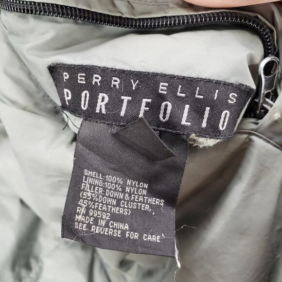 Perry Ellis Portfolio Men's Reversible Down Feather Puffer Jacket Size Large - Picture 3 of 11